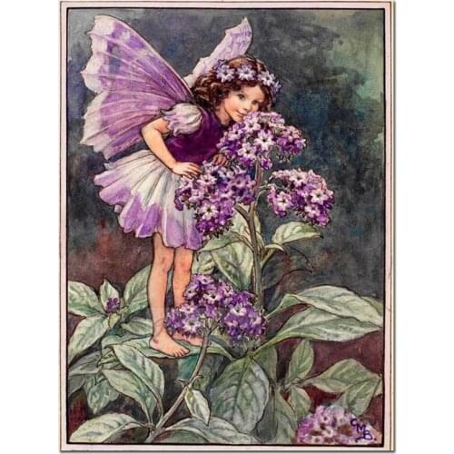 Purpl flowers girl 5D Diamond Painting rhinestone Butterfly fairy Cross Stitch Kits Diy Diamond Embroidery Diamond MosaicZP-2618
