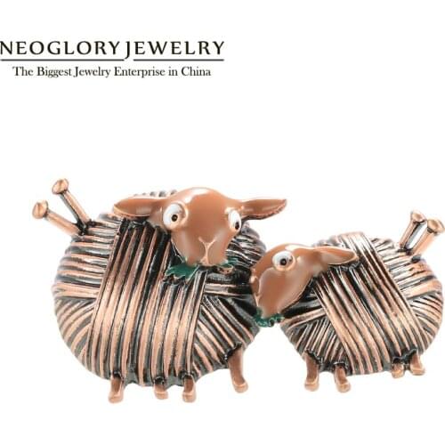 Neoglory Jewelry Cartoon Cute Sheep Animal Brooches Enamel Lapel Pin Badges Jewelry 2020 New Designs For Friend Meeting Gift