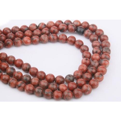 Natural Stone Beads Sesame Red Stone 4/6/8/10/12mm Fashion Jewelry Loose Beads for Jewelry Making Necklace DIY Bracelet