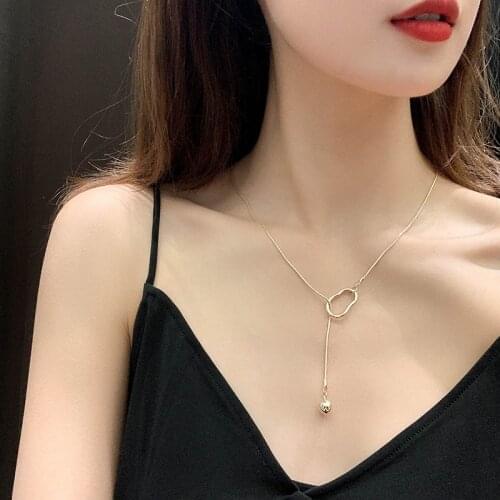 Fashion temperament necklace female Retro irregular geometry contracted metal clavicle chain Necklace For Women wedding jewelry