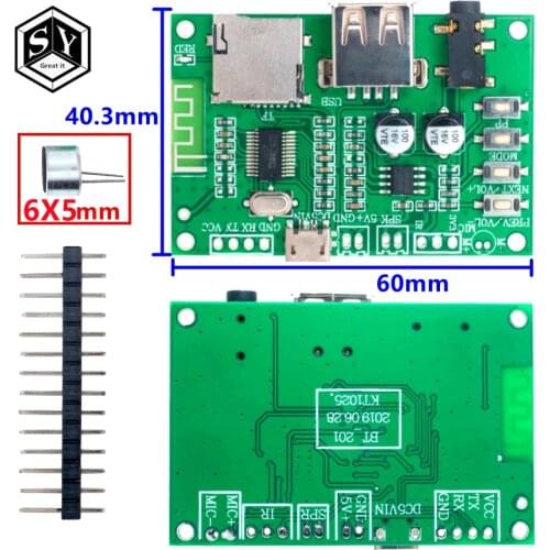 BT201 Dual Mode 5.0 Bluetooth Lossless Audio Power Amplifier Board Module Tf Card U Disk Ble Spp Serial Port Transparent Trans