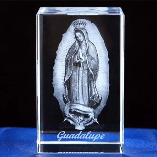 Efficacious HOME family Talisman- Christianity Catholicism Our Lady of Guadalupe Figurine 3D Crystal statue -free shipping cost