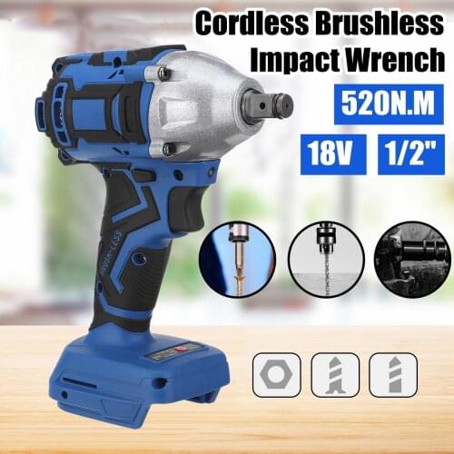 18V Brushless Electric Wrench Impact Socket Wrench 520Nm For Makita Battery Hand Drill Installation 1/2 Socket Wrench Power Tool
