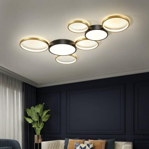 Northern Europe Art Splicing Led Ceiling Lamp Modern Circle Bedroom Livingroom Bar Decor Ceiling Lighting