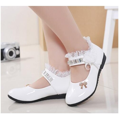 Girls Leather Shoes for Children Wedding Dress Princess School Shoes Kids Summer Bow-knot Black Student Sandals Korean Fashion