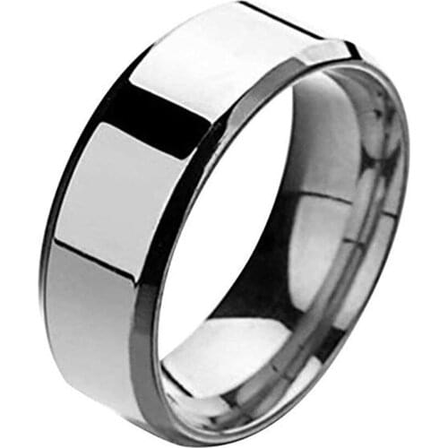 Fashion Simple Unisex Lovers Stainless Steel Mirror Finger Rings Jewelry Gifts SL7