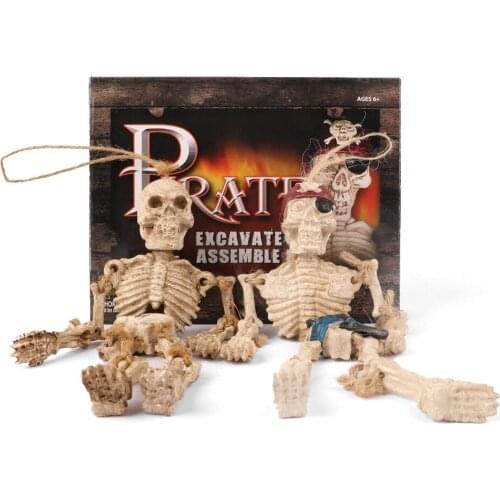 Childrens Excavation Toy Set, Pirate Skeleton Archaeological Skeleton Diy Handmade Excavation Toy Birthday Gift For Kids
