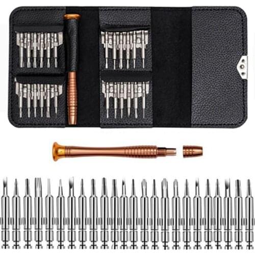 Leather Case 25 In 1 Precision Torx Screwdriver Set Mobile Phone Repair Tool Kit Multitool Hand Tools For Iphone Watch Tablet PC