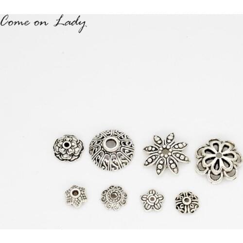Wholesale 10Pcs/Lot 8 Shape Metal Tibetan Silver beads Vintage Flower Spacer Bead DIY Jewelry Making Bracelet JF013