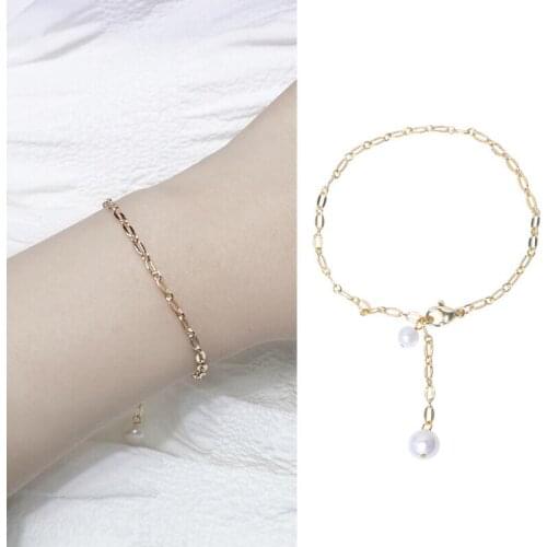 HOT CHEAP Gold Plated Real Freshwater Pearl Bracelet Jewelry Nice Party Wedding Gift 10pcs/lot