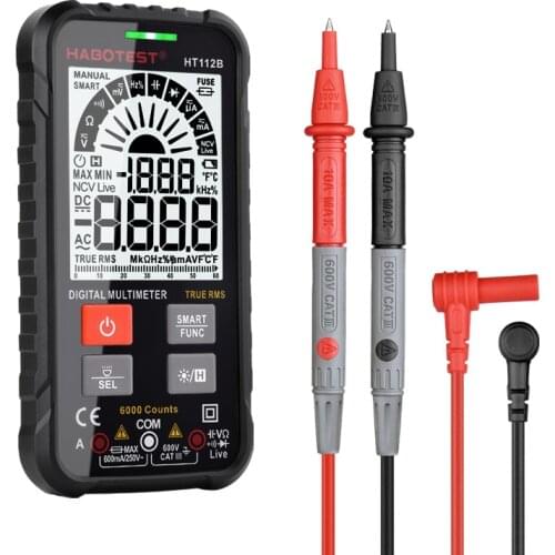 Professional Multimeter Smart DMM Pocket Size 600V Digital Multitester Capacitance Ohm Hz AC DC Voltage Current True RMS HT112