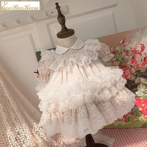 Baby Girl Lolita Puff Dress Cute Girls Sweet Lolita Dress Children Doll Collar Princess Dress Kids Princess lolita costume