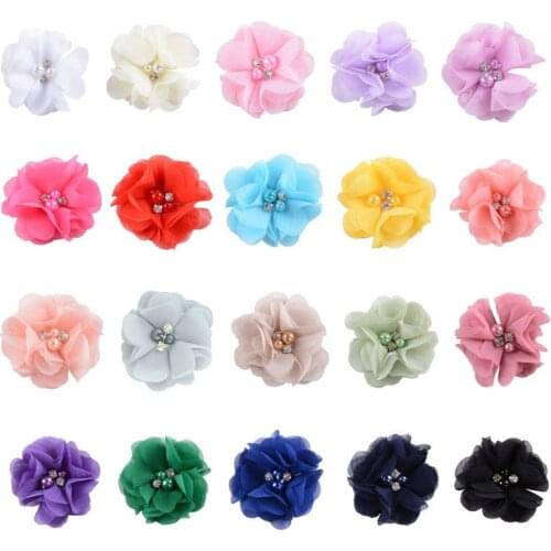 8pcs 55mm Chiffon Petals Flower for DIY Baby Girls Hair Shoes Hairpins Craft Headband Flower Accessories