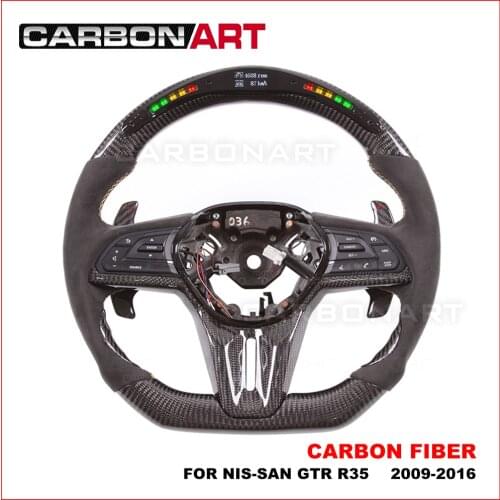 LED race display 100% Real Carbon Fiber Steering Wheel for Nismo Steering Wheel2009-2016 nis-san R34 R35 GTR