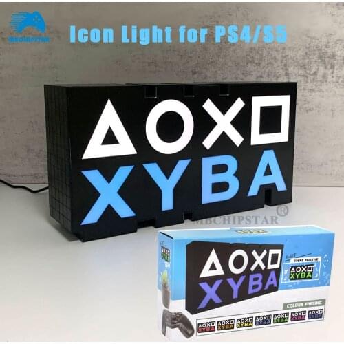 For Playstation 4 Game Icon Light Voice Control Mood Flash Lamp for PS4 / PS5 Game Atmosphere LED 8 Bit Light Dropshipping
