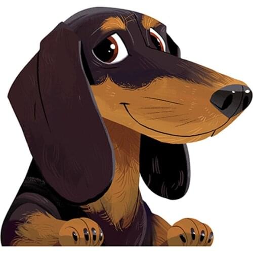 13cm X 12cm Creative Car Sticker Cartoon Dachshund Pet Dog Accessories Vinyl Car Styling Cover Scratches Waterproof PVC