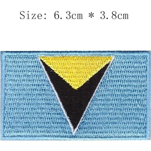 Saint Lucia embroidery flag castries city patch world country emblem for motorcycle club coat iron on sew on left chest shirts