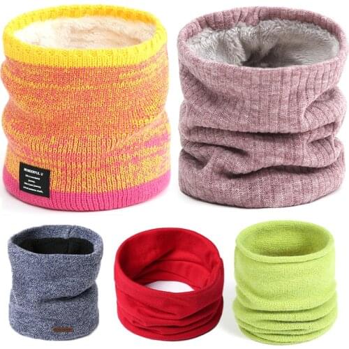 Women Knitted Scarf Fashion Cashmere-Like Lady Winter Snood Warm Wool Fur Thick Unisex Men Neck Foulard Ring 2020 New