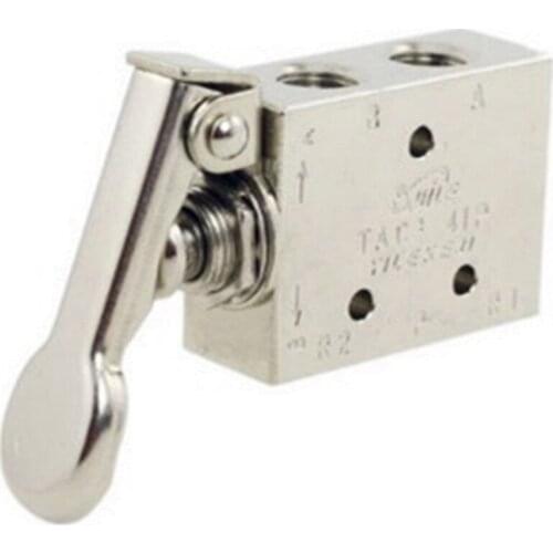 1 Pc Pneumatic 3 Position 4 Way Spring Return Lever Manual Air Valve
