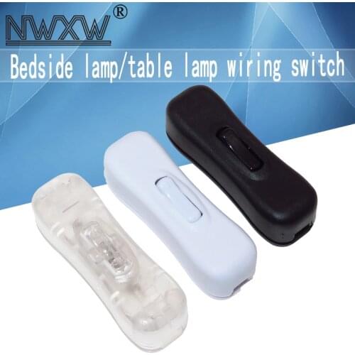 2pcs Online switch 304 white black transparent bedside lamp table lamp wiring switch universal power rocker switch