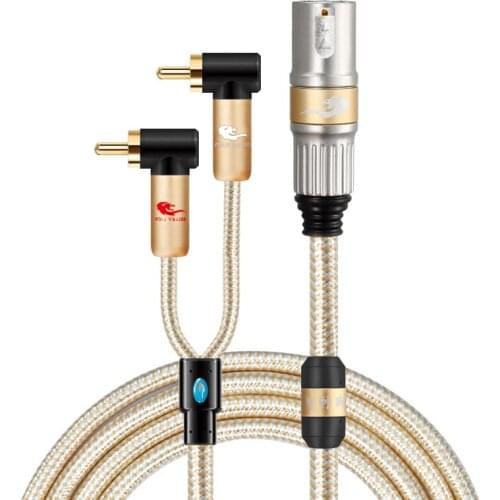 3 Pin XLR male to 2 x RCA male Phono Audio Stereo Cable for Amplifier Speaker Mixer Console Microphone XLR Y Splitter Cords