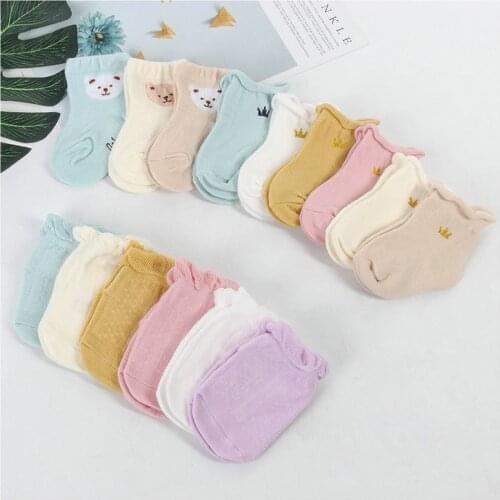 3 Pairs/lot 0 to 36 Month Cotton Childrens Anti-slip Socks For Boys Girl Low Cut Floor Kid Sock With Rubber Four Season