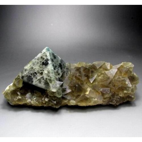 3170g Yellow-Blue Fluorite Cluster - crystals and stones healing Mineral specimen Home Decor feng shui decoration