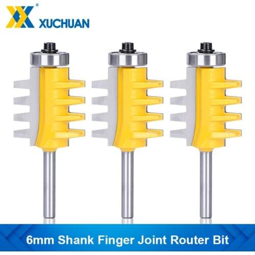 6mm Shank Rail Reversible Finger Joint Glue Router Bit Cone Tenon Woodwork Cutter Power Tools Wood Router Bit