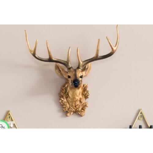BIG DEER HEAD STATUE HOME DECORATION 3D ANIMAL ABSTRACT SCULPTURE WALL HANG DECOR CHRISTMAS STATUE LIVING ROOM MURAL A659