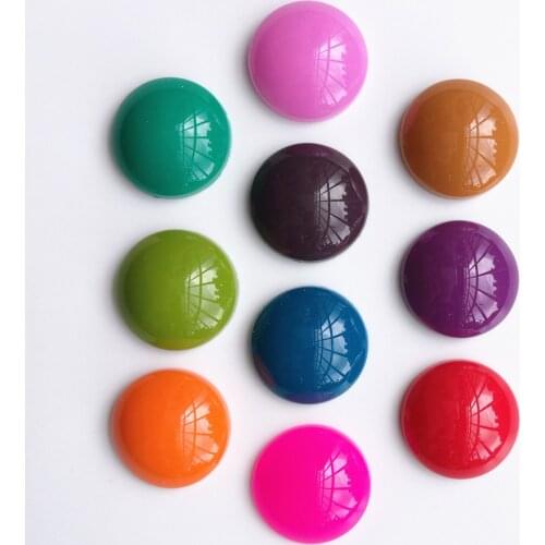 50 Pieces/lot Resin Beads Diameter 12mm Round 26 Colors Cabochon Domes Flat back beads DIY Jewelry Finding Pendant Settings