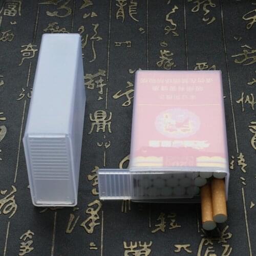 Cigarette case slide transparent plastic 20 full package long and short protective sleeve smoking accessories