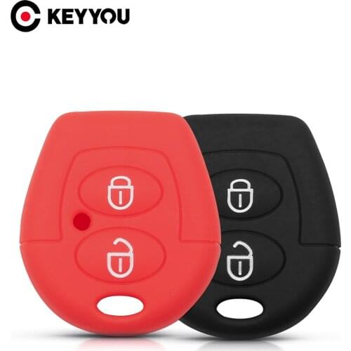 KEYYOU For Volkswagen Polo Golf Pasat Pora Jetta Bora Jetta SKODA FABIA OCTAVIA Case 2 Button Silicone Car Key Cover
