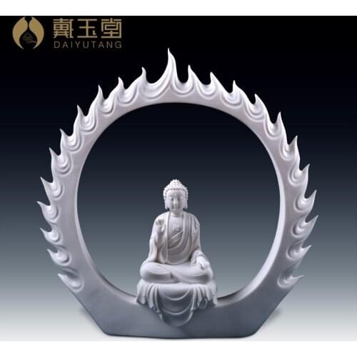 Dai Yutang Dehua craft ceramics home statues ornaments/Buddha to shine the light of D46-03
