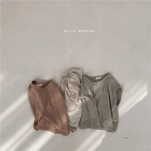 Baby Kids T-shirts Korean Casual Stripes Tops for Girl Boys Tshirts 2020 Summer Child Clothing Newborn Kids Tees Baby Shirts New