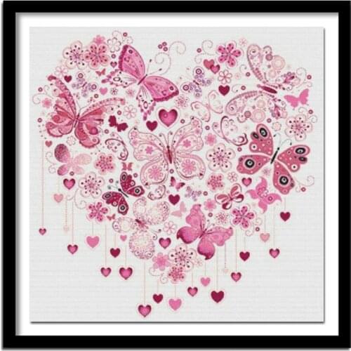 DIY Diamond Painting Cross Stitch Pattern 5D Diamond Embroidery art butterfly heart Diamond Home Decor ZB322
