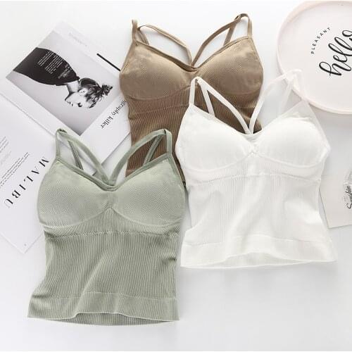 Women Push Up Bras Wrapped Chest Without Steel Ring Bra Girl Condole Belt Vest Breathable Underwear Yoga Fitness Sport Bra Vest