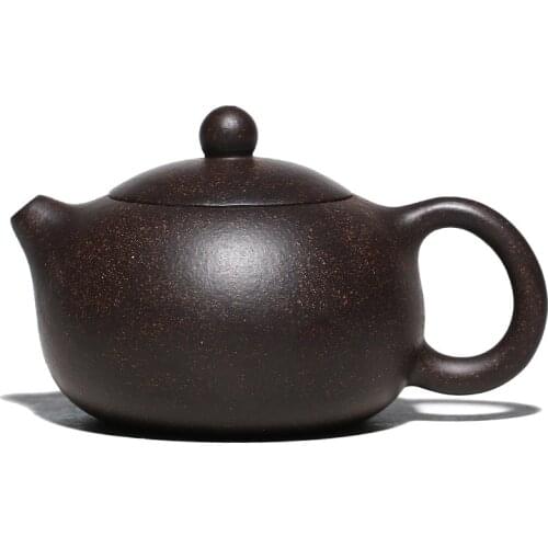 Yixing Purple Sand Pot Black Galaxy Xi Shi Pot Handmade Black Mud Ball Hole Teapot Home Office Tea Set