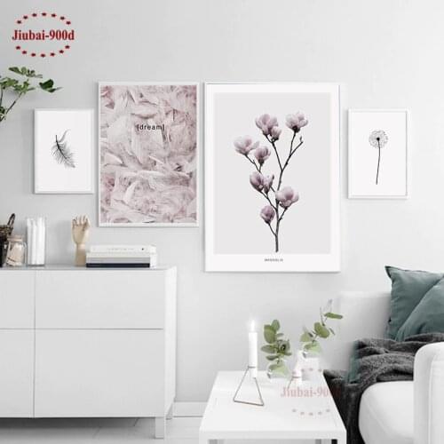900d Nordic Feather Canvas Art Print Painting Poster, Flower Wall Pictures For Home Decoration, Wall Decor NOR37