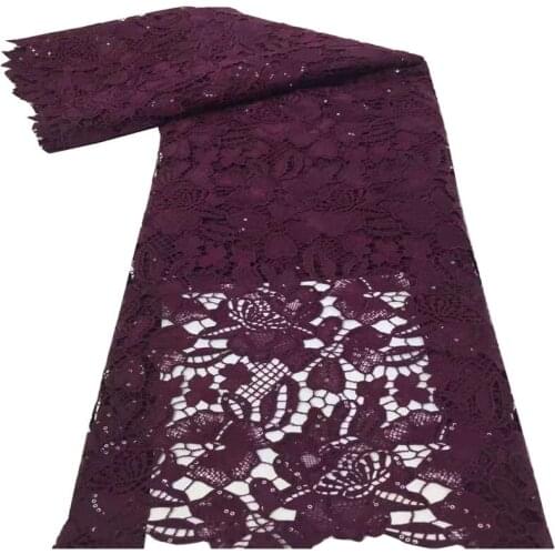 African Cord Lace Fabric Nigerian Lace Fabric 5 Yards Milk Silk Lace With Sequins Water Soluble Lace For Wedding Party xc18-99