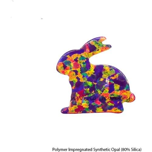 50pcs Synthetic Opal Rabbit pendant can drilled hole size 12x11.8mm