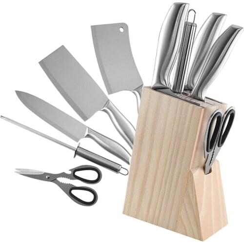 Stainless Steel Kitchen Knives Set Tools Kitchen Knife Scissors Knife Sharpener Chef Slicer Nakiri Paring Chopping Knife Holder