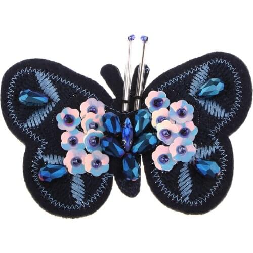 Sequin Beads Patches Butterfly Style Clothes Embellishments Embroidery Applique Decorations for Repair/Design