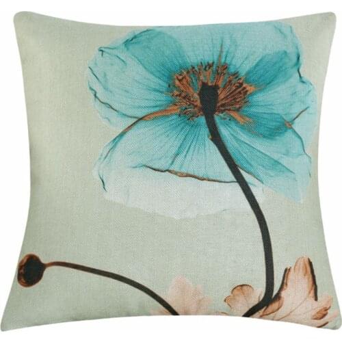 45x45cm Pillow Cover Flowers Painting Cotton Linen Cushion Pillow Case Cover Decorative Chair Seat Square Home Decor