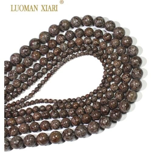 Wholesale Natural Coffee Snowflakes Stone Beads For Jewelry Making DIY Bracelet Necklace Material 4/6/8/10 /12 mm Strand 15