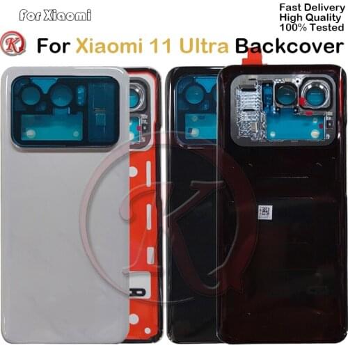Original For Xiaomi Mi 11 Ulitra Back Battery Cover Rear Glass Housing Door Case For Xiaomi 11 ultra M2102K1G Back