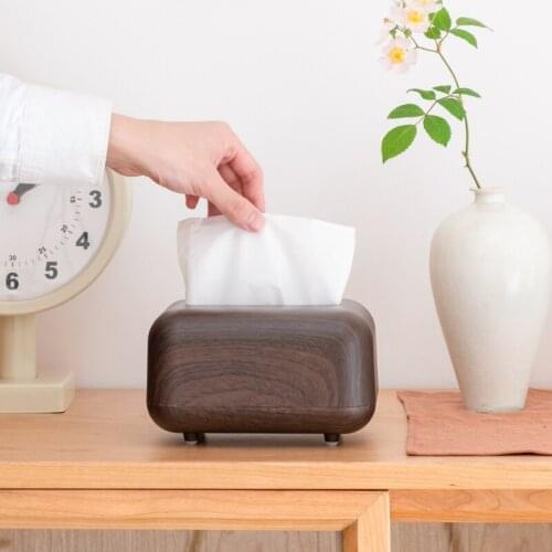 Imitation Wood Grain Creative Plastic Tissue Box Household Simple Desktop Coffee Table Living Room Storage Decoration Ornaments