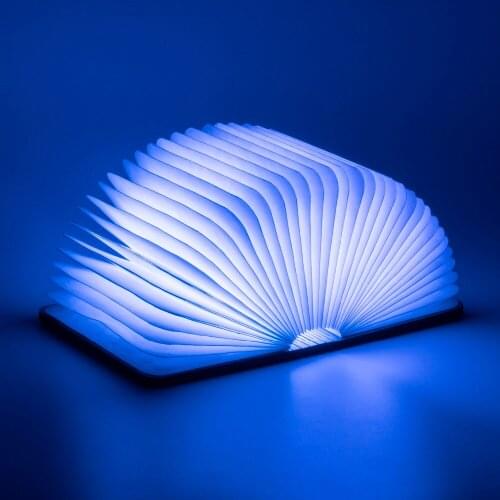 Portable Book Night Light USB Rechargeable Mini LED Magnetic Folding Wooden Table Lamp Home Decor Table Lighting for Friend gift