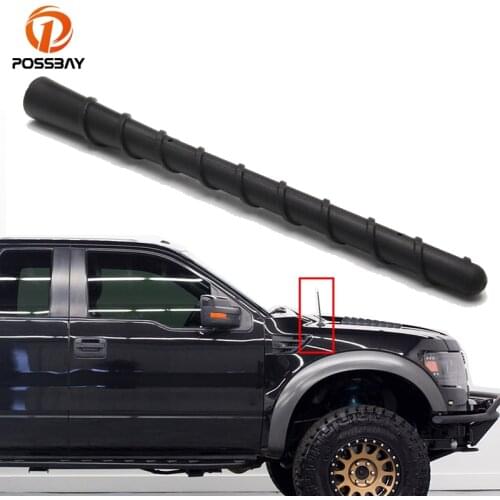 POSSBAY Car Truck Roof Rubber Spiral Antenna Mast Fm Radio Signal Amplified Black Aerial for Ford F150 Super Duty 2009-2020