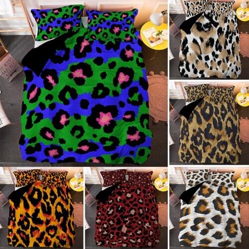 Luxury Leopard Bedding Set Single King Queen Duvet Cover And Pillowcase 2/3pcs Euro Size Bedclothes