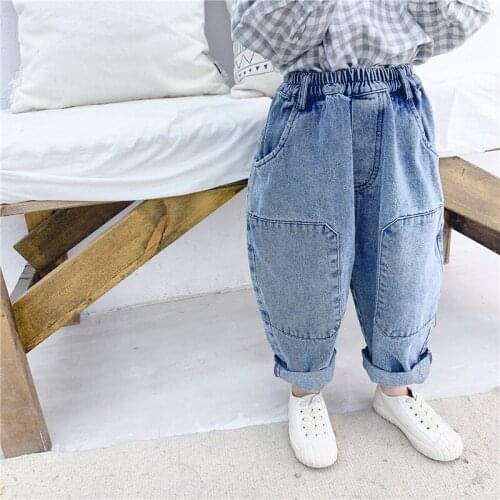 2021 Boys Ripped Jeans Spring Baby Trousers Casual Denim Pants All-match Childrens Cowboy Pants Boys Jeans Toddler Outwear 2-7Y